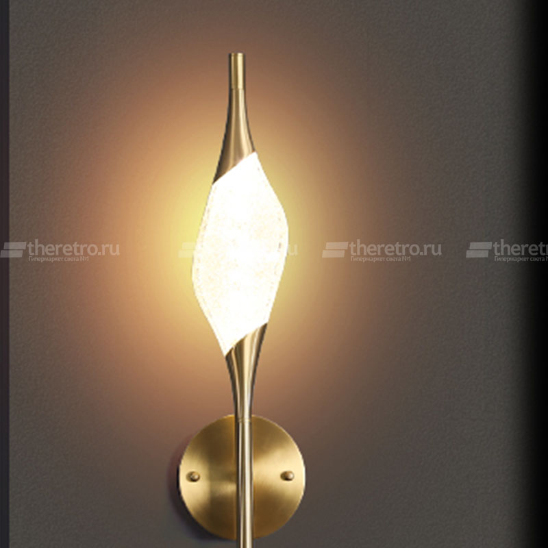 Настенный светильник со светодиодным источником света в виде стеклянной капли с фактурой водных пузырьков FAME B WALL фото #num#