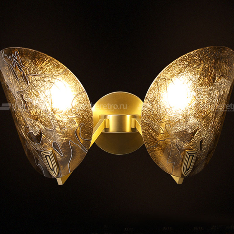 Серия настенных светильников с абажуром из круглых стеклянных пластин с ручной росписью RIFFLE WALL  фото 1