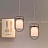 Серия подвесных светильников со стеклянными матовыми плафонами эллиптической формы внутри сетчатого абажура KIOTO фото 17