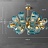 Серия дизайнерских люстр на лучевом каркасе со стеклянными рассеивателями в форме лепестков с панцирной поверхностью LUCIA фото 4