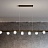 Реечный светильник с шарообразными плафонами из стекла на металлической рейке ILIANA LONG 6 ламп черный фото 8